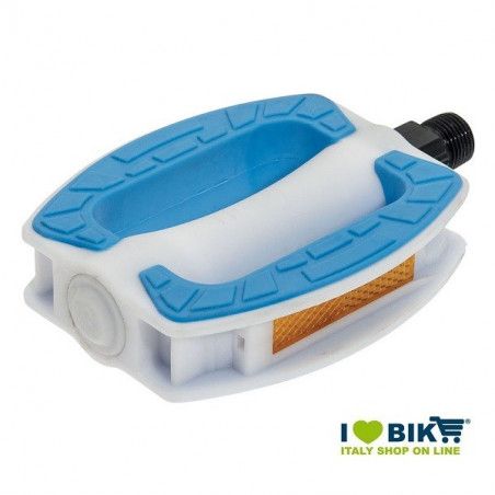 Pedali in resina bianca BRN Riviera con gomma azzurra BRN - 1