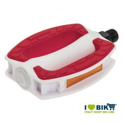 Couple in white resin pedals BRN Riviera with red rubber BRN - 1