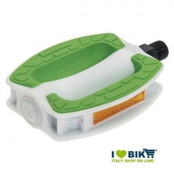 Couple in white resin pedals BRN Riviera with green rubber BRN - 1