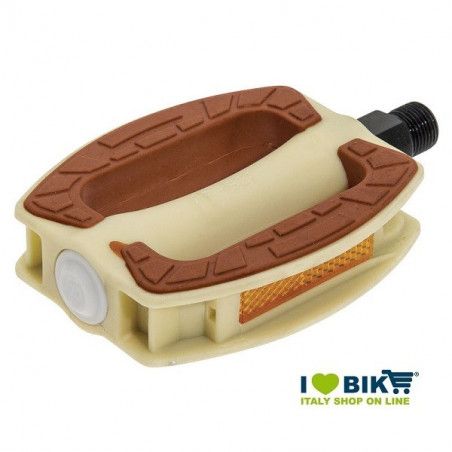 Couple in white resin pedals BRN Riviera with brown rubber BRN - 1