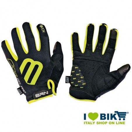 Long Gloves BRN Touch Pro Gel black / fluo yellow BRN - 1