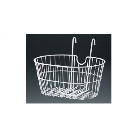 front basket with iron hooks white BONIN - 1