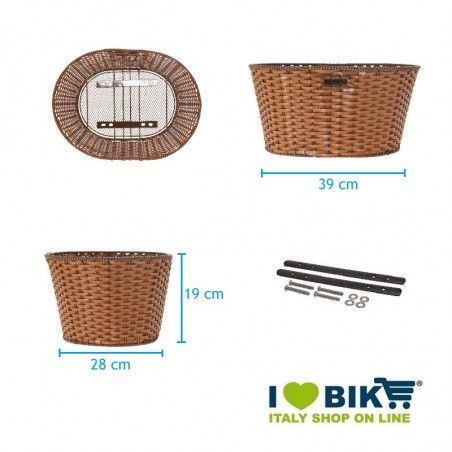 Basket in Faux Leather round honey BRN - 2