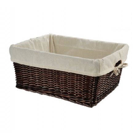 Large wicker brown basket with liner BRN - 1