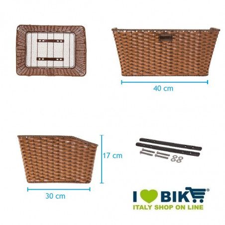 Basket in Faux Leather rectangular brown BRN - 2