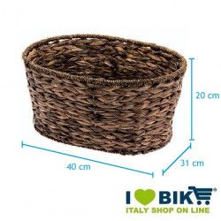 Natural Hyacinth oval bike basket BRN - 1 2