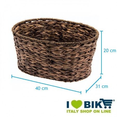 Natural Hyacinth oval bike basket BRN - 2