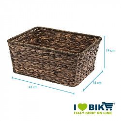 Natural Hyacinth rectangular bike basket BRN - 1 2
