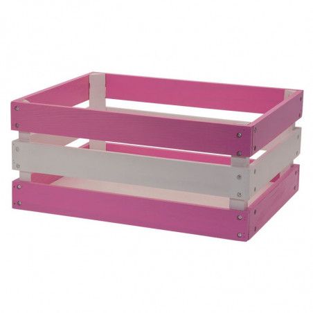 Wood basket Versilia pink white Reinforced BRN - 1