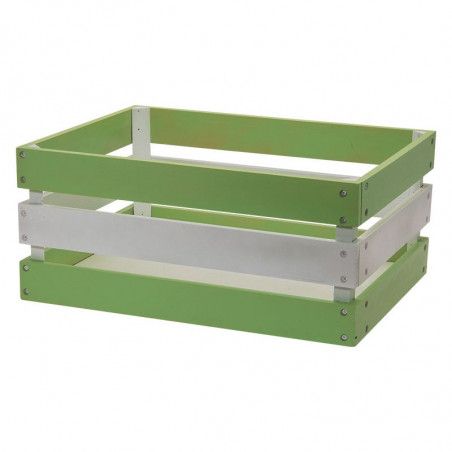 Cesto in legno Versilia verde bianco rinforzato BRN - 1