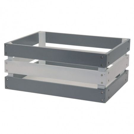 Wood basket Versilia gray white Reinforced BRN - 1