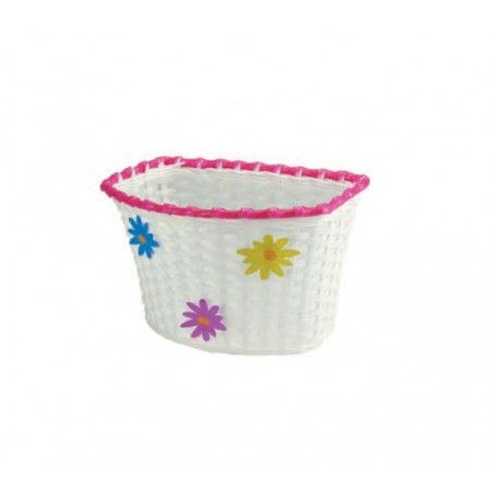 basket plastic baby Flower with white ties BRN - 1