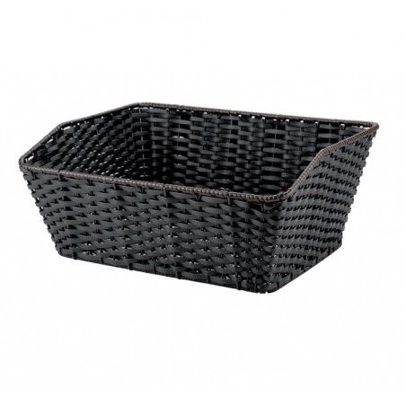 basket in black rectangular Faux Leather BRN - 1