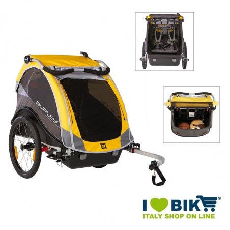 Carrello Burley Rimorchio bambini Cub giallo con barra di spinta BIKE PARTS - 1