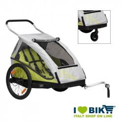 Rimorchio per bambini XLC Duo² Lime BS-C05 BIKE PARTS - 1