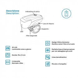 BRN Headlight Infinity Carbon 600 Lumen BRN - 1 2