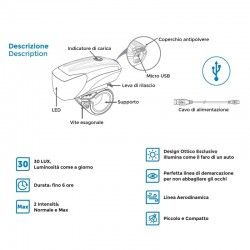 BRN Headlight Infinity Carbon 800 Lumen BRN - 1 2